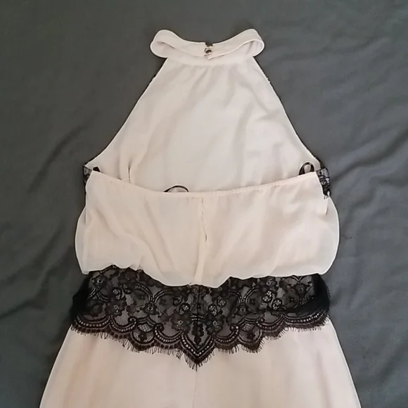 Pink and Black Lace Halter Maxi Dress - Picture 8 of 11